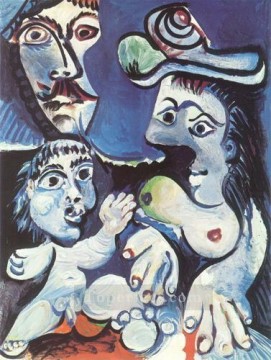 Pablo Picasso Painting - Man Woman and Child 1970 Cubism Pablo Picasso